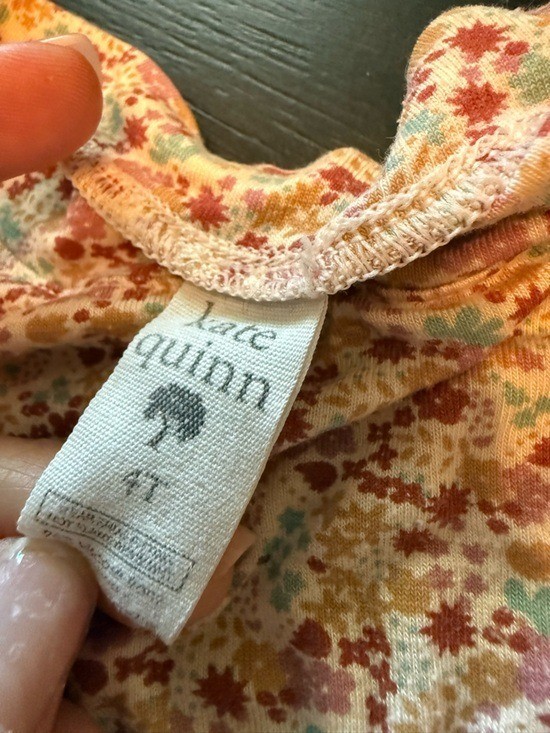Kate Quinn Organics pajamas 2 piece set boho floral size 3 or 4T