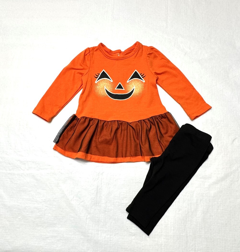 Infant Girls Halloween or Everyday 2 Piece Outfit: NB-3-6M-6-9M