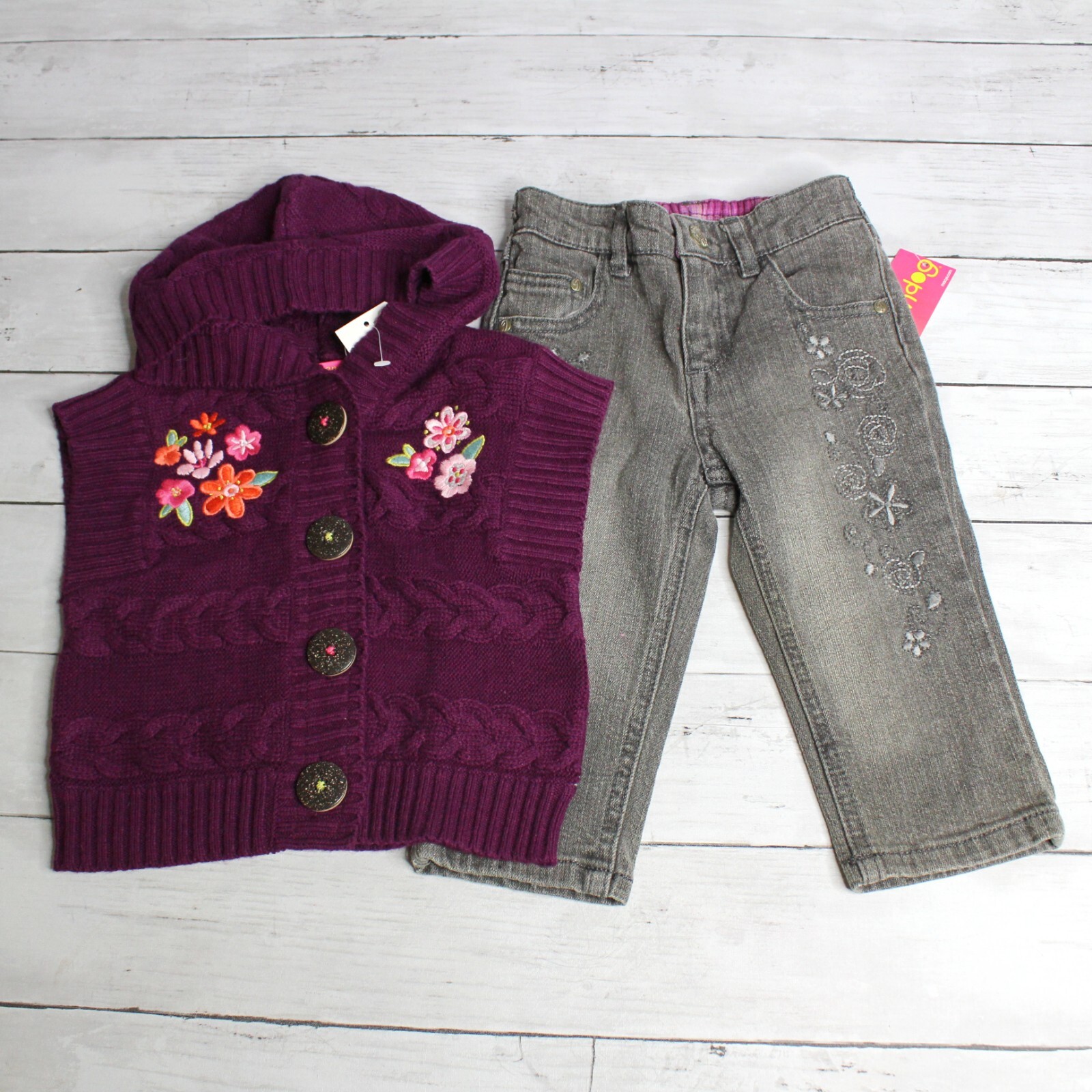 Greendog Baby Girl’s Jeans Sweater Top Size 18 Months Vintage Lot