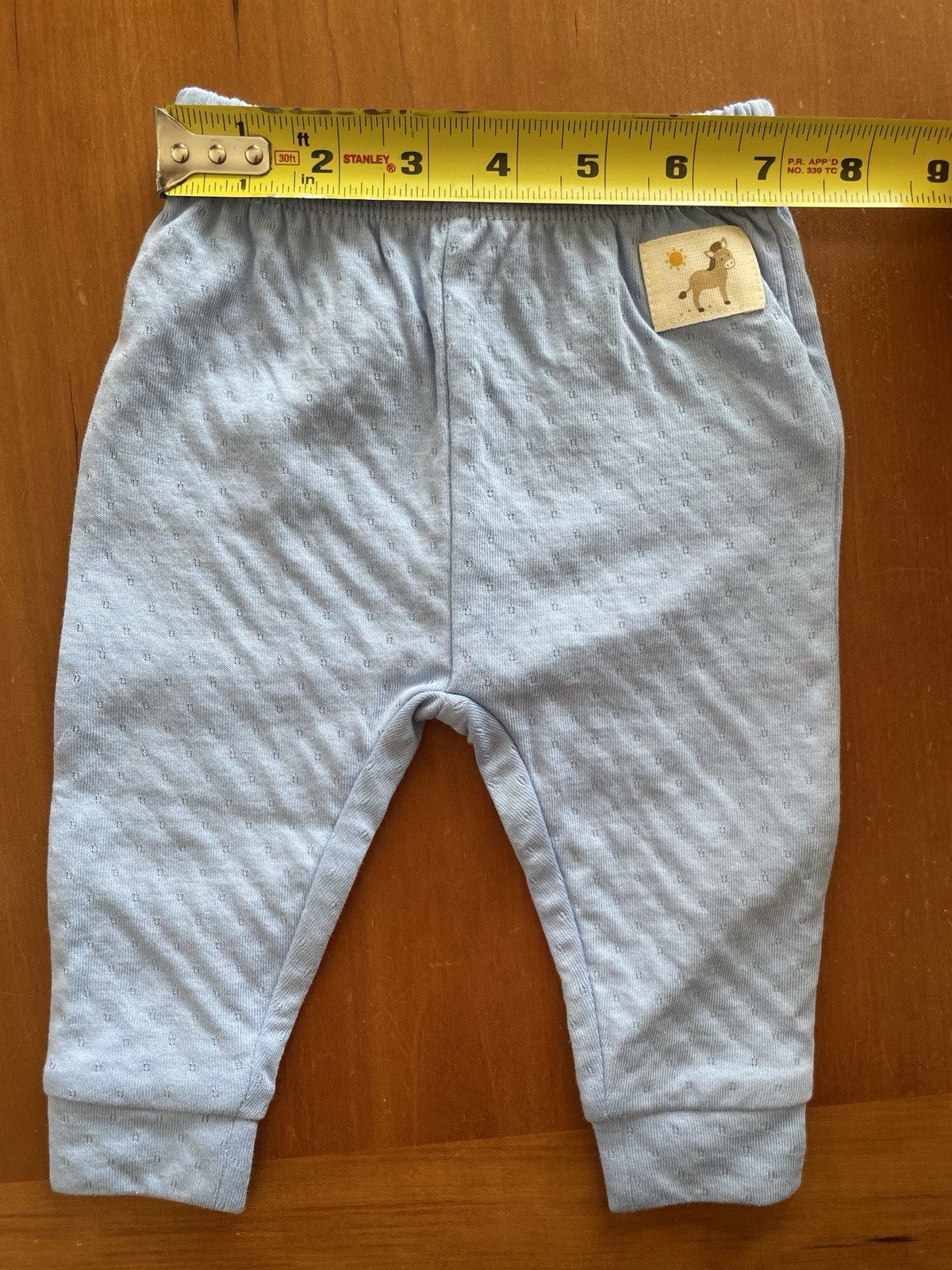 PureBaby NWT Blue Burro Organic Cotton Knit Cardigan Sweater, Pants & Bib-0-3Mos
