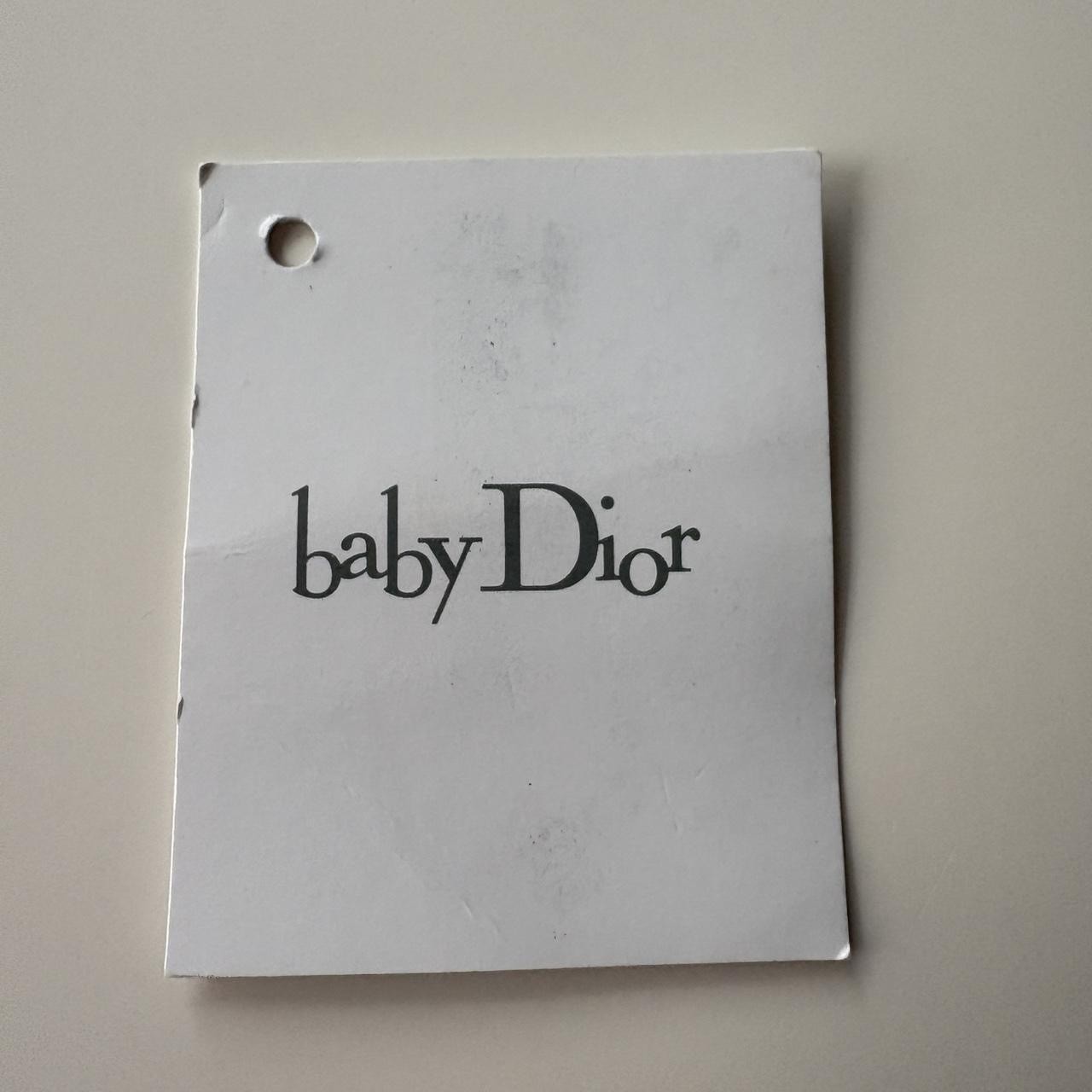 Baby Dior Girls Top 18M Beige Cotton Bow Designer Luxury