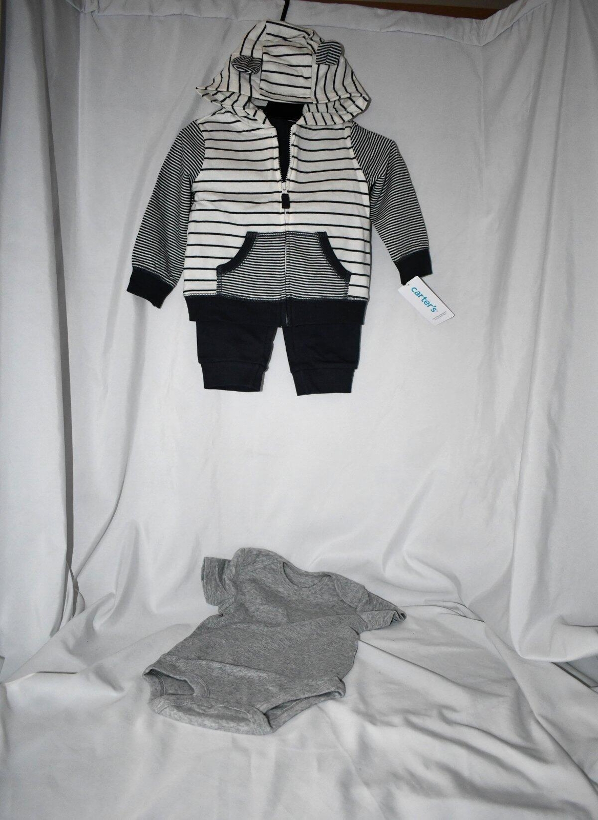 Carter’s 3-Piece Little Striped Jacket Set Size 12 Months #10567510 NWT
