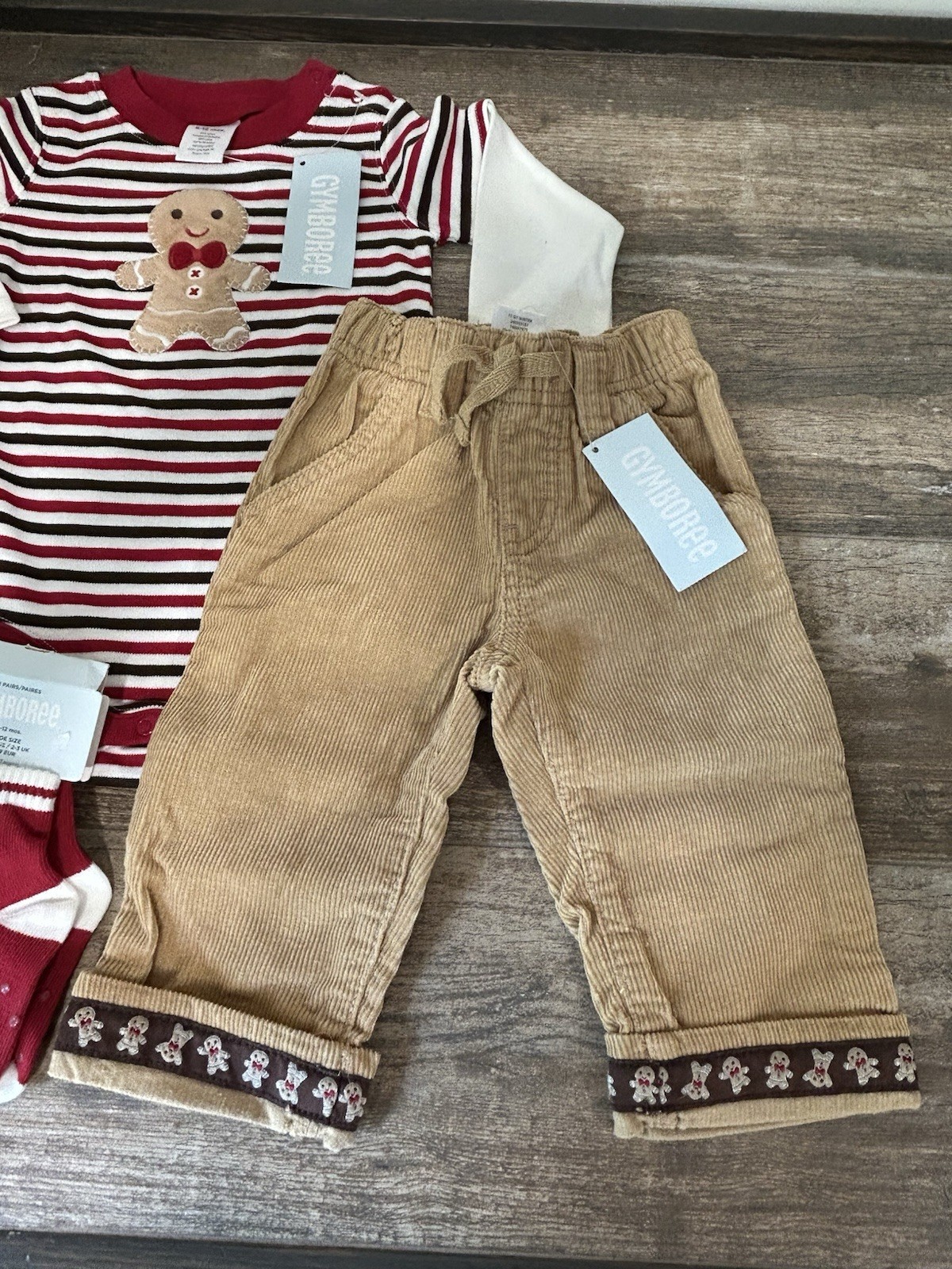 NWT Gymboree 2011 GINGERBREAD BOY & DOG Holiday 5 PC Set W Blanket & Box 6-12m