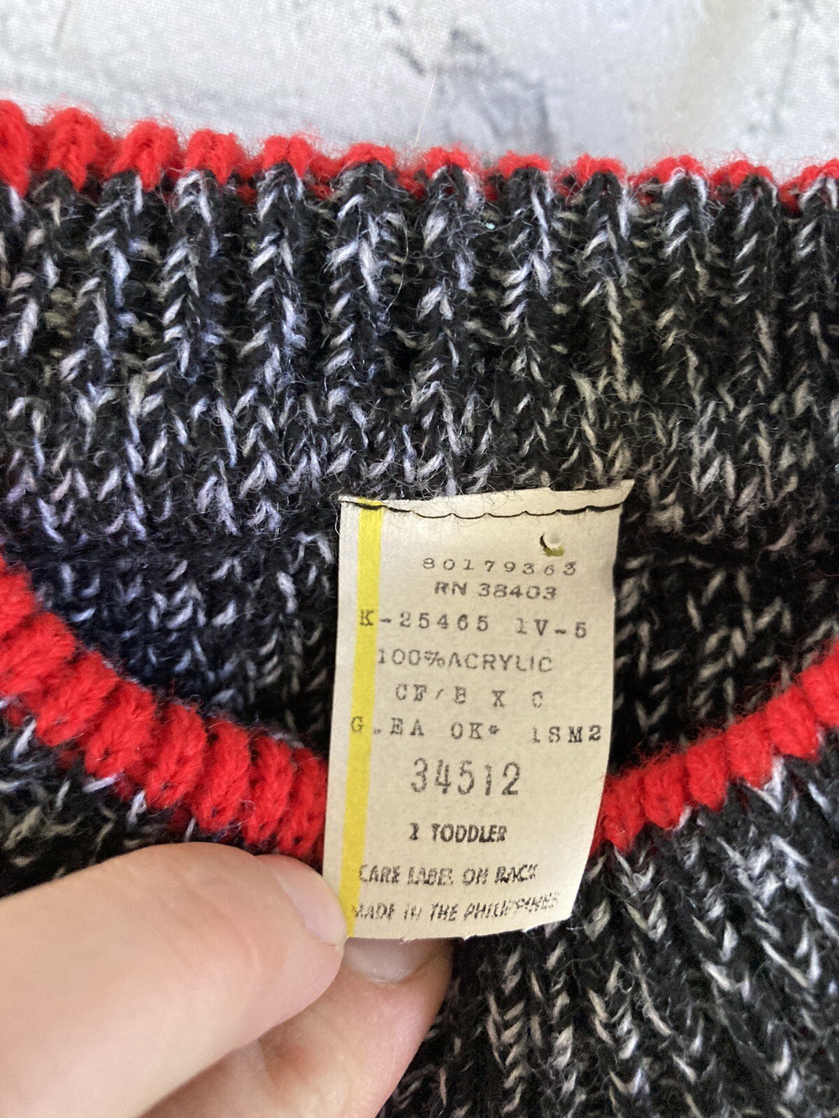 Vtg NOS Knit Sweater Pants Hat Outfit Set 2T Varsity Red Black White Stripe NEW