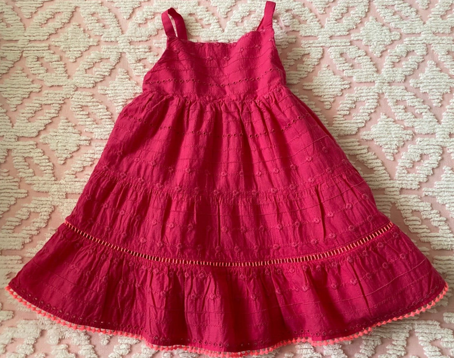 CAT & JACK INFANT TODDLER GIRLS PINK SUNDRESS WITH BLOOMER ~ SZ 18 MTH LINED