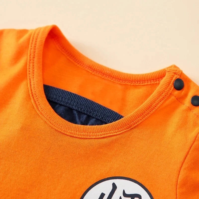 Baby Goku Cosplay Romper Anime Newborn Jumpsuit Soft Cotton 0-18M Summer Costume