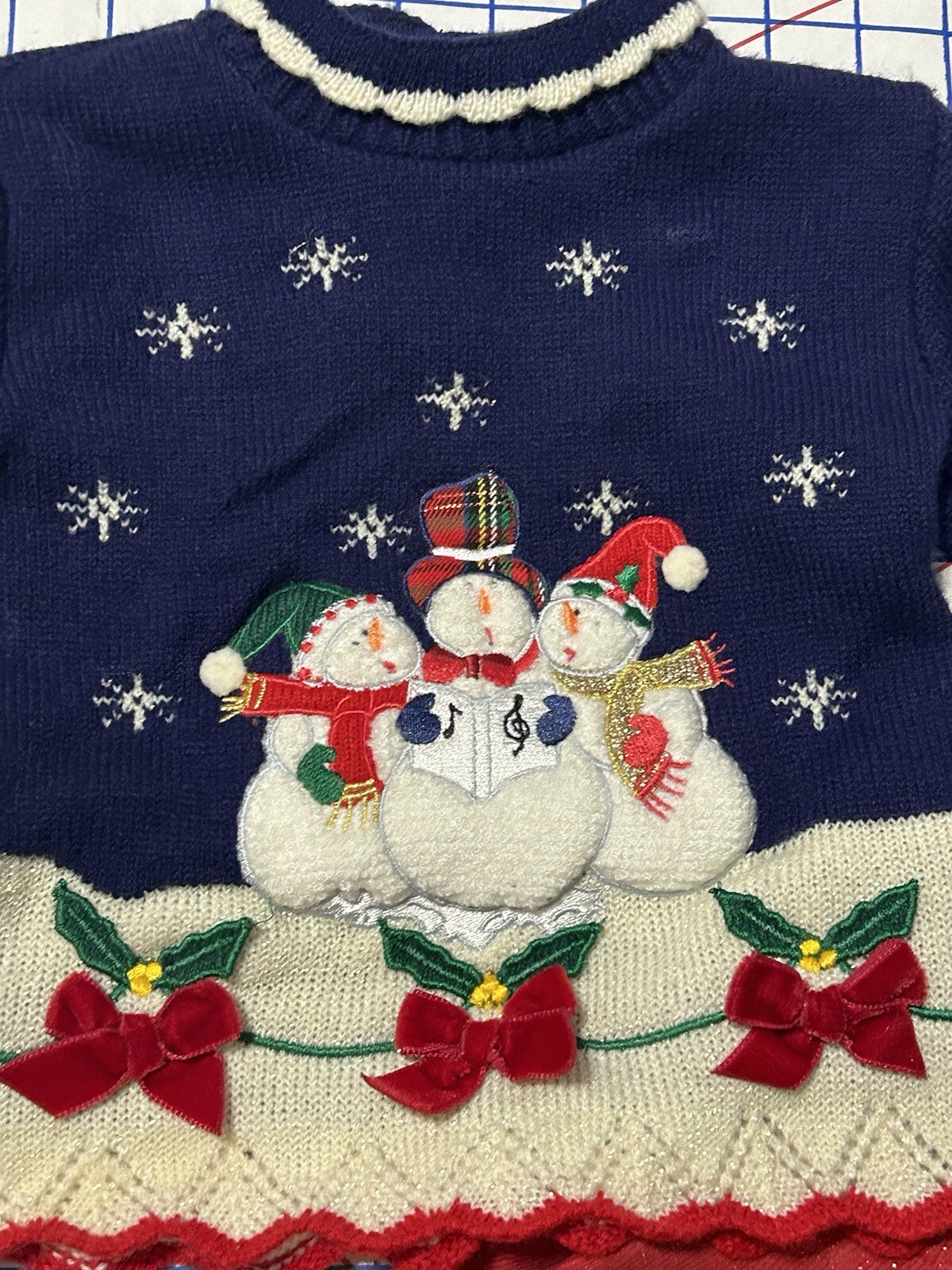 NEW Snowmen Girls Christmas Outfit Set Sweater Bows