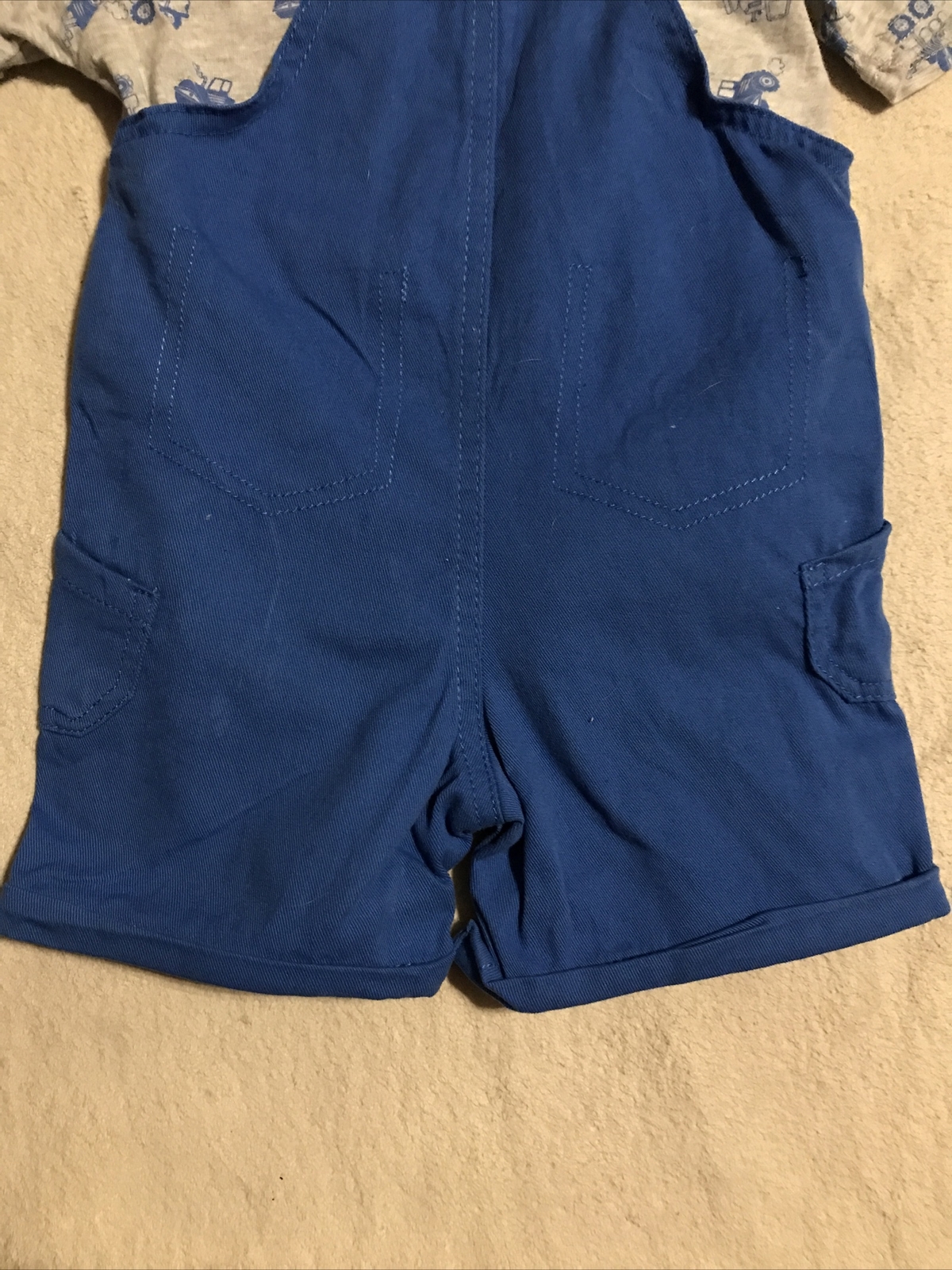 Nannette Kids, Boys Short Overalls With Shirt, Truck Trails