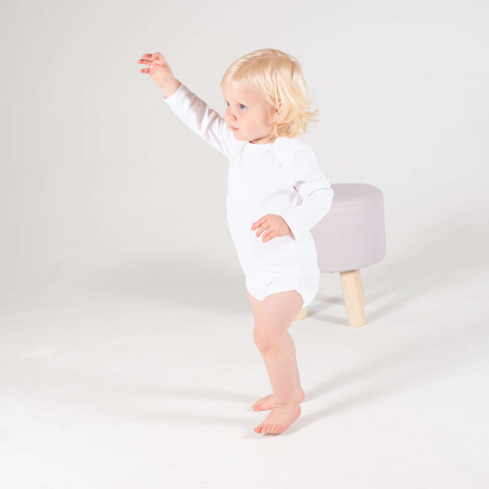 Larkwood Baby Long Sleeve Bodysuit LW052-Kids Envelope Neck Line YKK Popper Suit