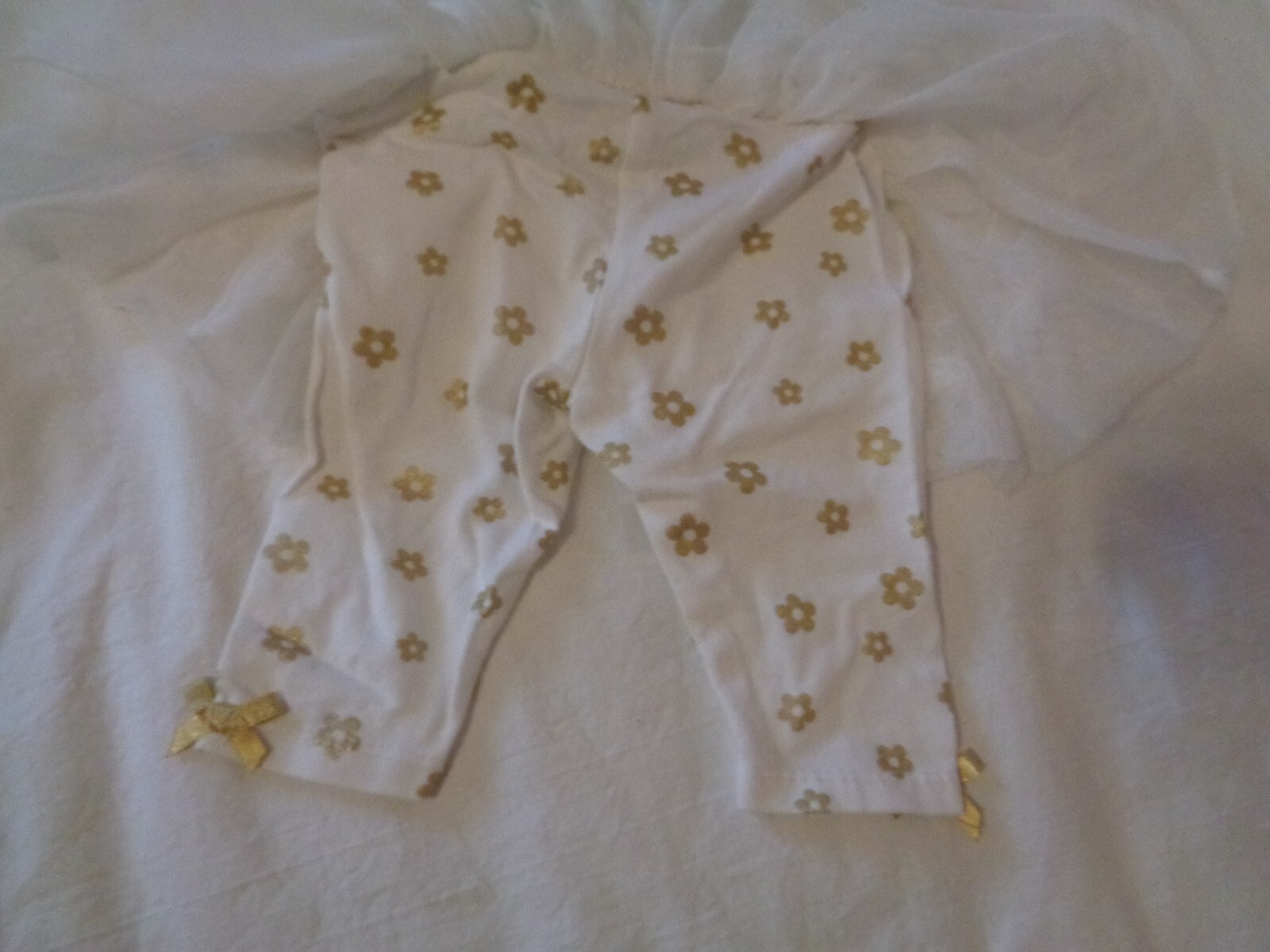 BABY GIRL 0-3 BODYSUIT & TUTU SETS 4 PIECE METALIC GOLD PINK IVORY HEART FLOWERS