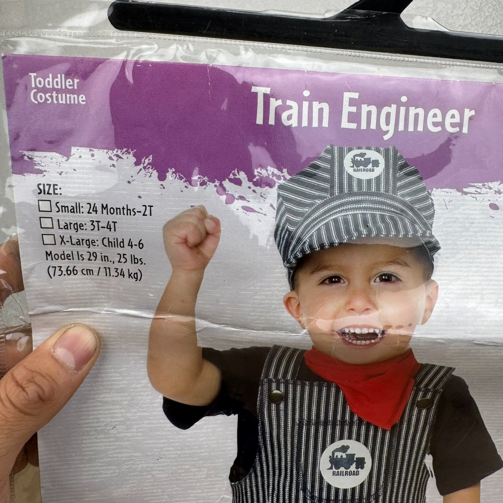 Fun World Train Engineer Toddler Size S 24M-2T Railroad Conductor 3pc set
