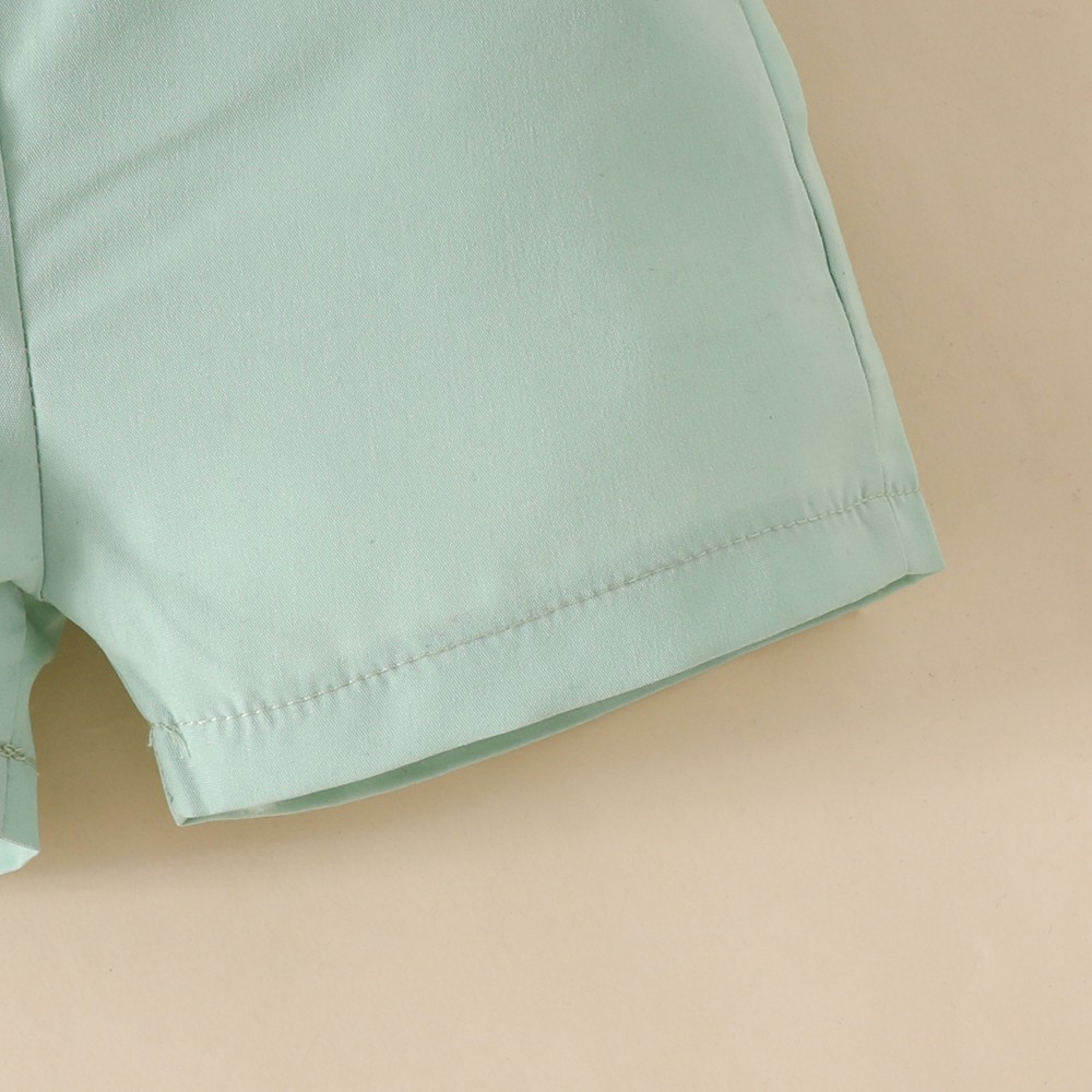 Newborn Baby Boys Gentleman Clothes Bowtie Short Sleeves Shirt Pants Outfit Sets
