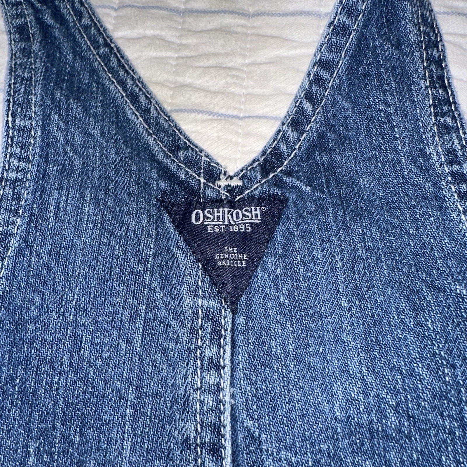 OSHKOSH Denim Shortalls 18 Months Overalls Shorts Blue Jean Rocket Space Crew