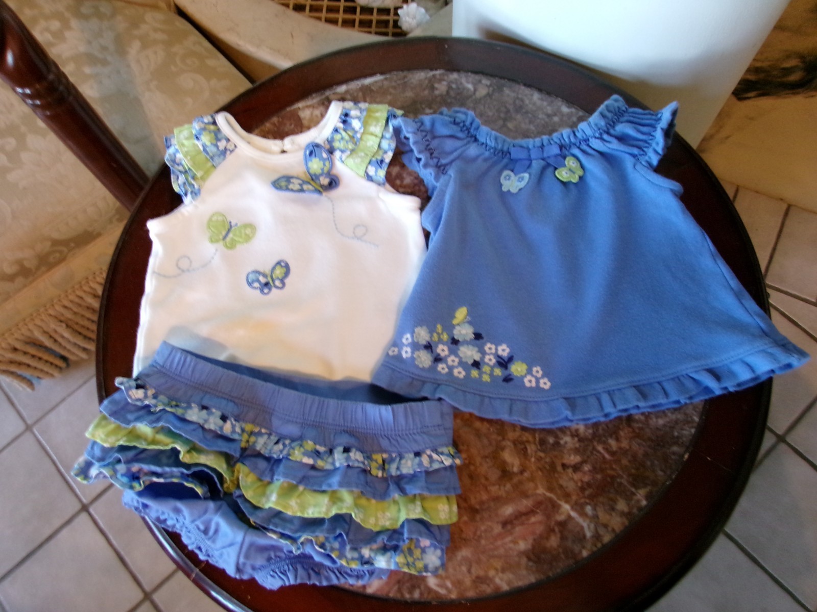 Gymboree 2012 Darling Butterfly bodysuit ruffle bloomers swing top 0-3