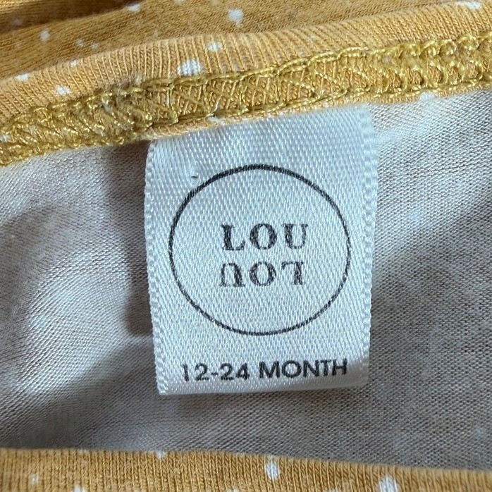 Lou Lou & Company Toddler Pajama Sets 2 Lot Mustard Pink 12-24M Bamboo
