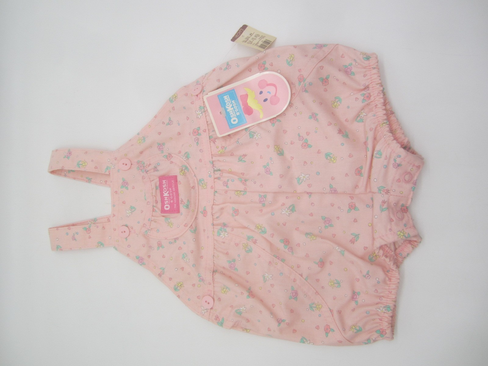 VTG Baby B’Gosh Oshkosh Pink Floral Print Bubble Shortalls Sz 24month NEW W TAGS