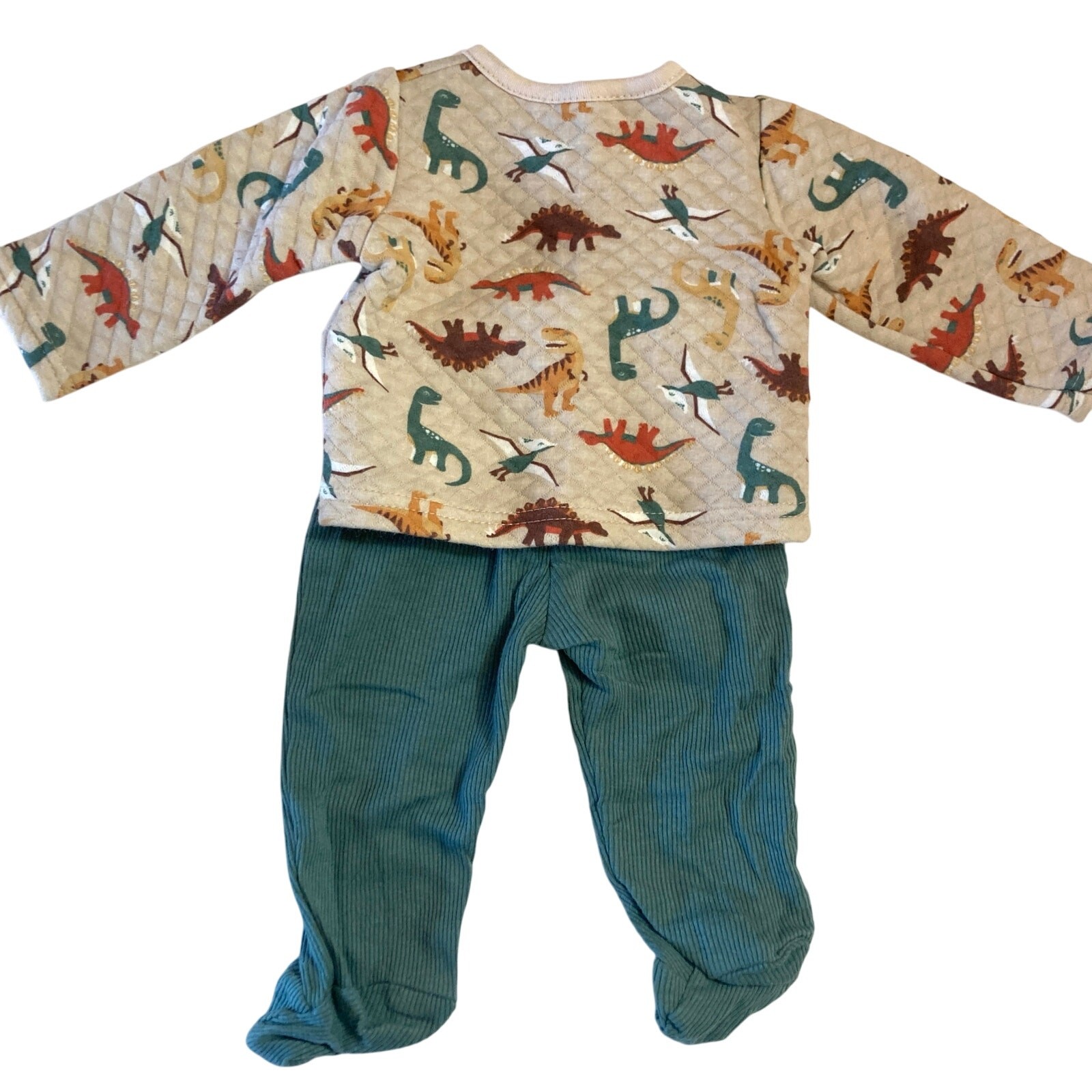 Baby Gear Dinosaurs Two Piece Quilted Jacket Rib Knit Pants Matching Set