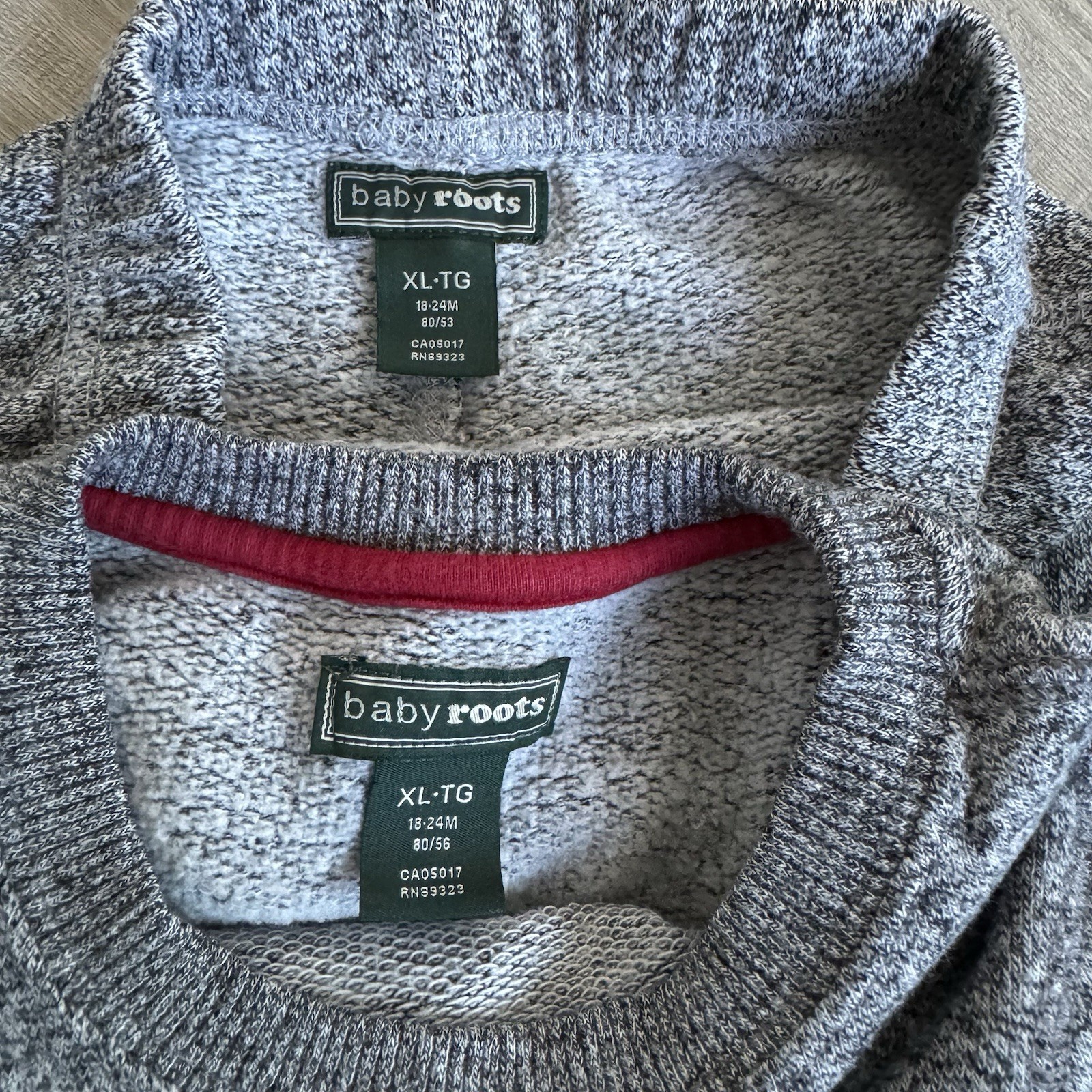 Baby Roots Heather Gray Sweatshirts and Jogger Pants Set of 2, XL-TG 18-24 M