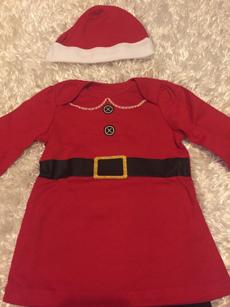 Girls 3-6 Months Santa Claus Christmas Dress Outfit 3 piece NWT Childrens Place
