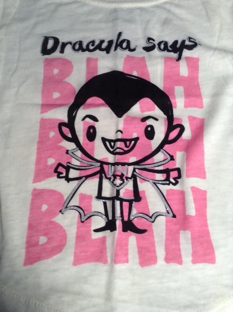 NEW Little Monsters Girls Size 12M or 2T T-Shirt Dracula Says Blah Halloween