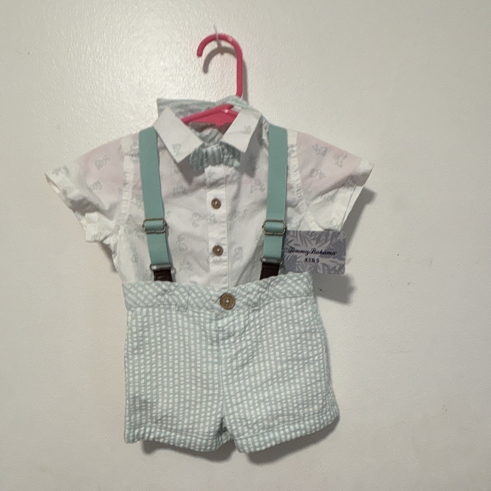 Tommy Bahama Baby 3-Piece Outfit Set Shirt Shorts Hat 6-9 Months