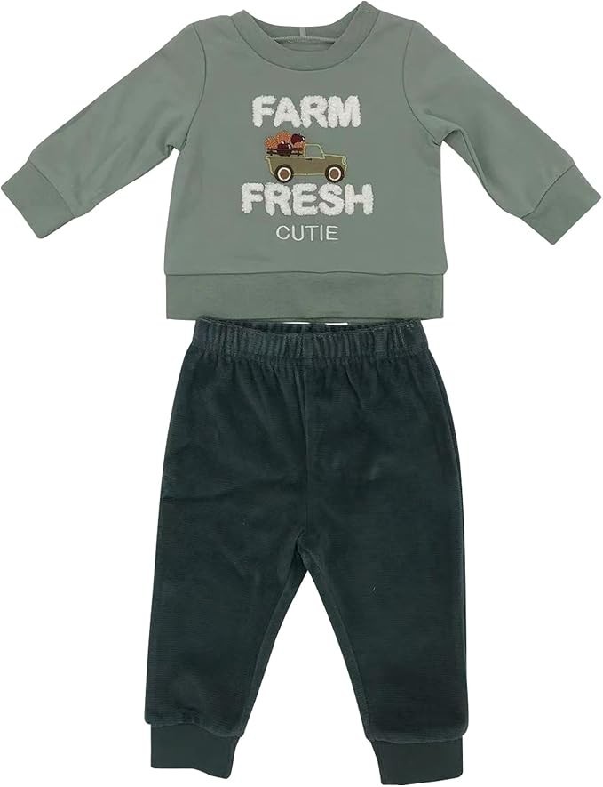 Chick Pea Baby Boy Jogger Set – Velvety Green 0-3months – NWT