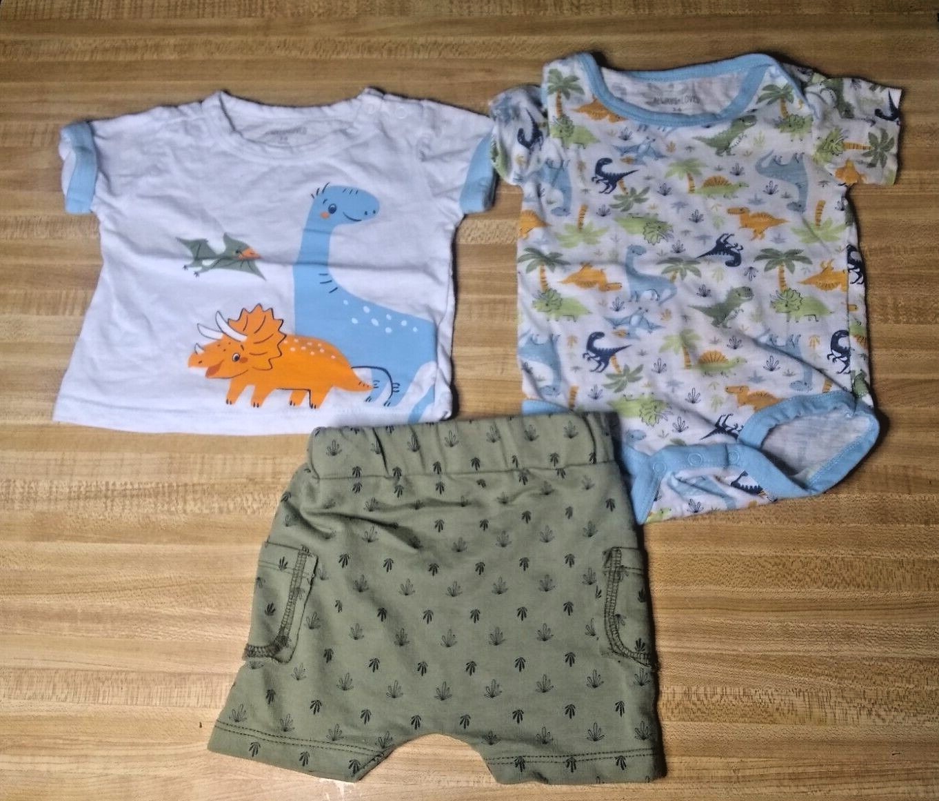 Always Loved by Rene Rofe Baby Boy 3-6 Months Cotton Blend Dinosaur Outfit Set