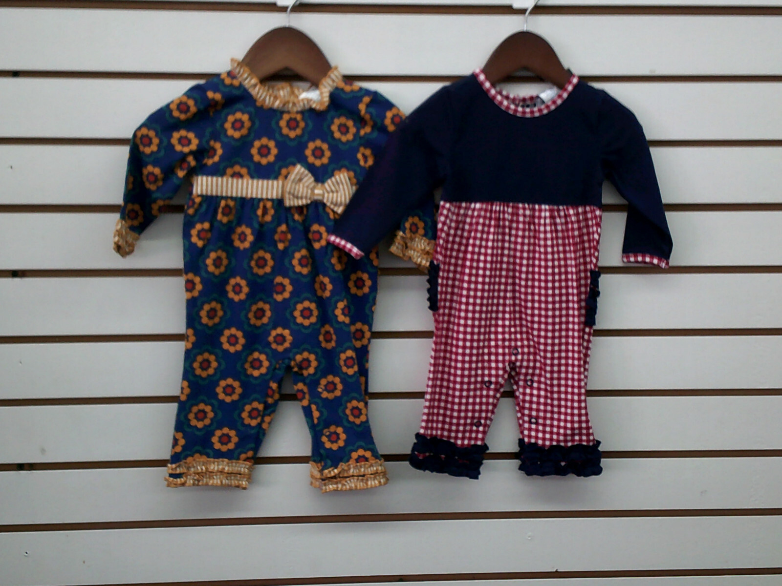 Infant Girls Just Blanks Blue/Red & White Checked Romper Sizes 3Mth. – 24Mth.