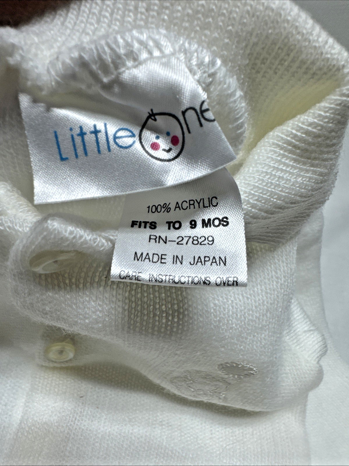 Little Ones 3-Piece Knit Sweater Set for Newborn Baby Solid White Baptism Vtg