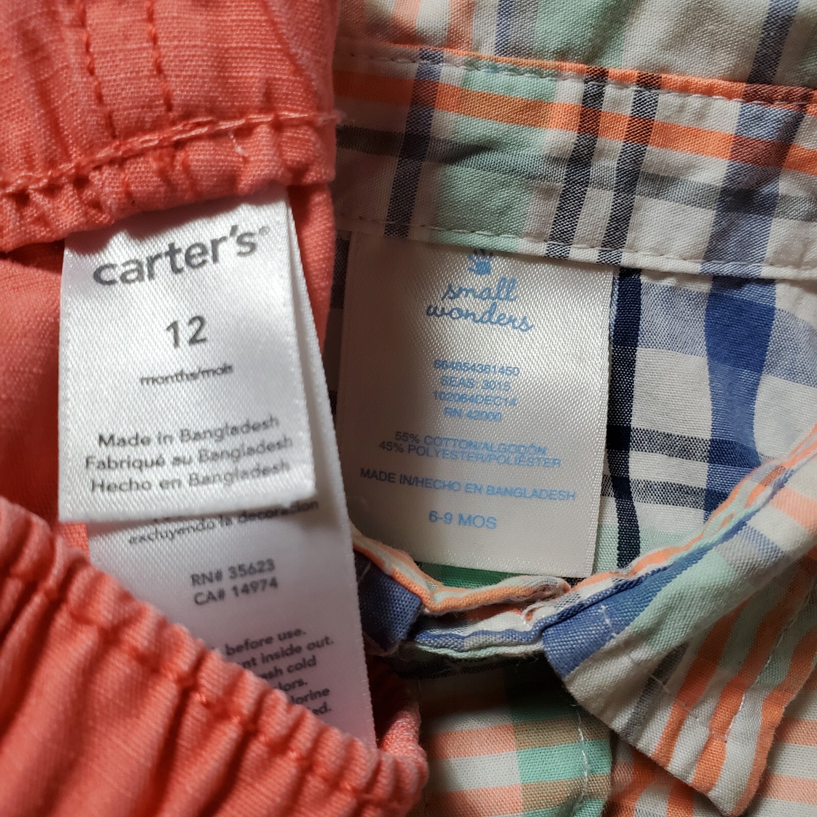 Okie Dokie Carter’s Small Wonders Shirt Shorts One Piece Baby 6 – 12 Mo Lot 4 Pc