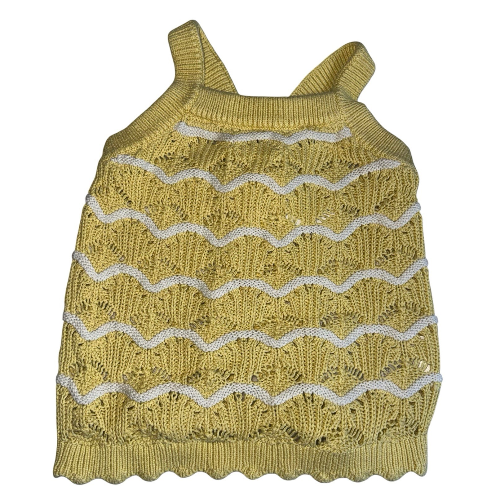 Old Navy Crochet Knit Tank Top Size 3T Beachy Summer Vacation Scalloped