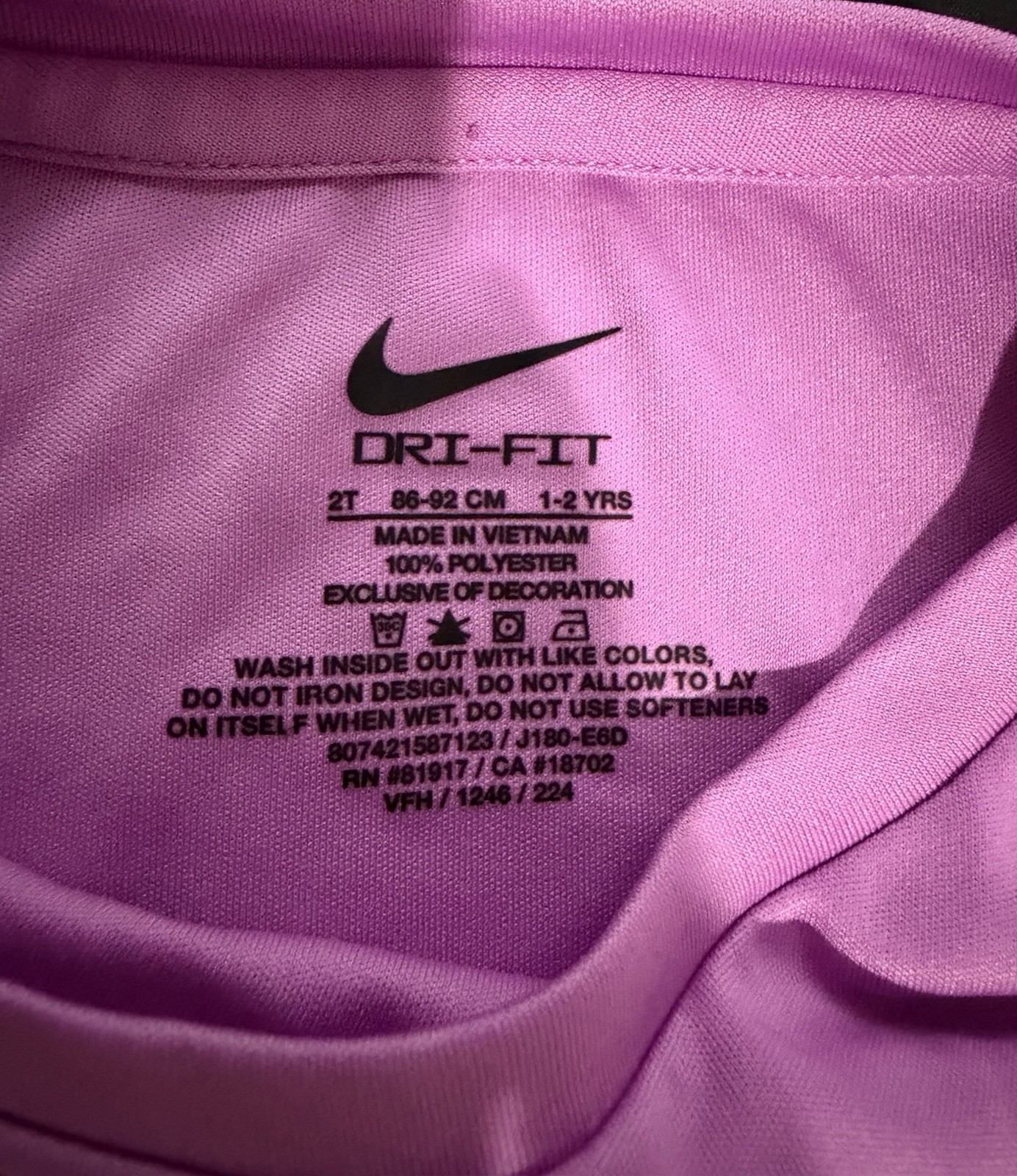 Nike Dri-FIT Girls 2T Purple T-Shirt & Green Skort 2-Piece Set Logo