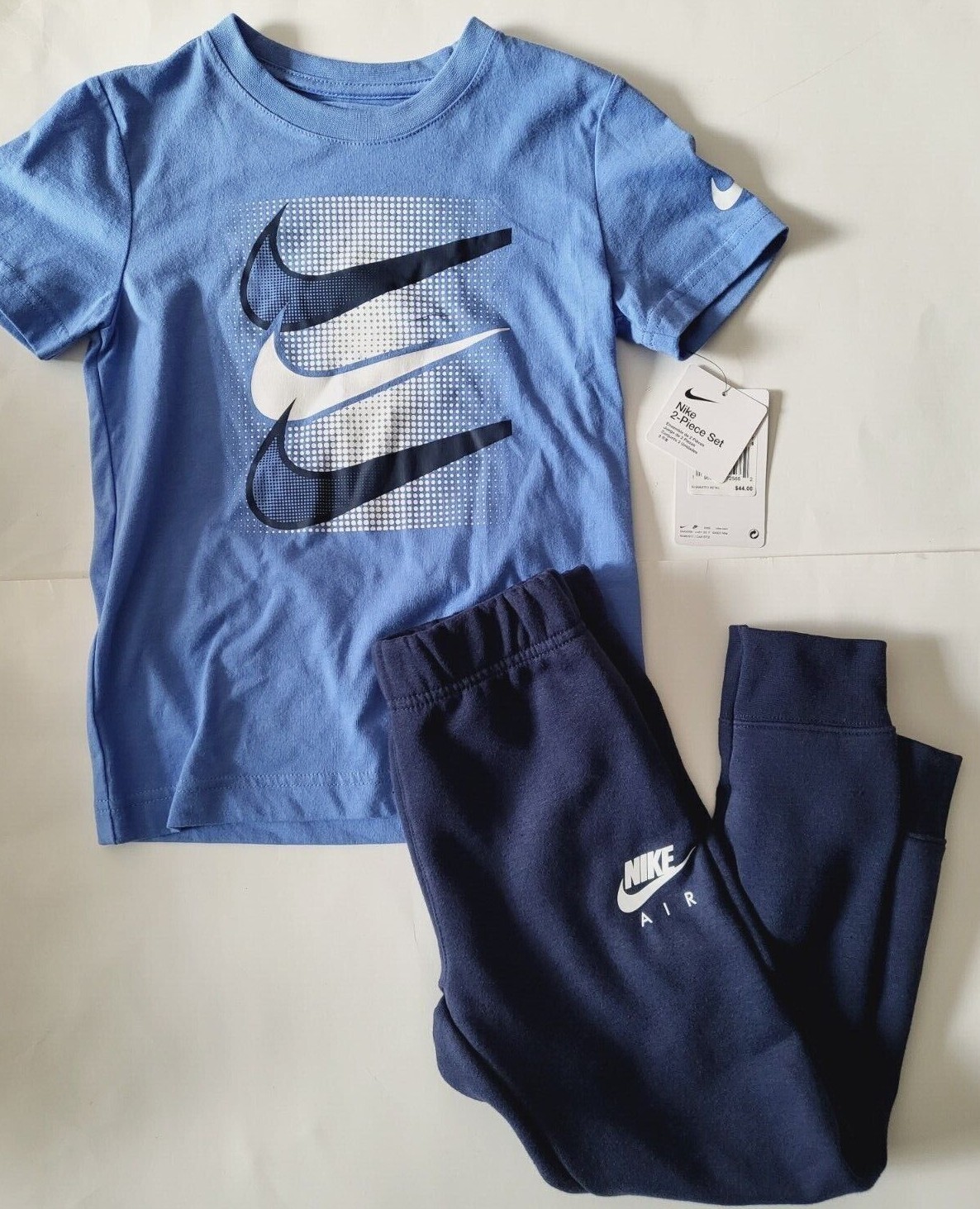 NIKE Toddler Boy 2-pc Fleece pants set t-shirt & Sweatpants Size 2T 3T 4T 5 Blue