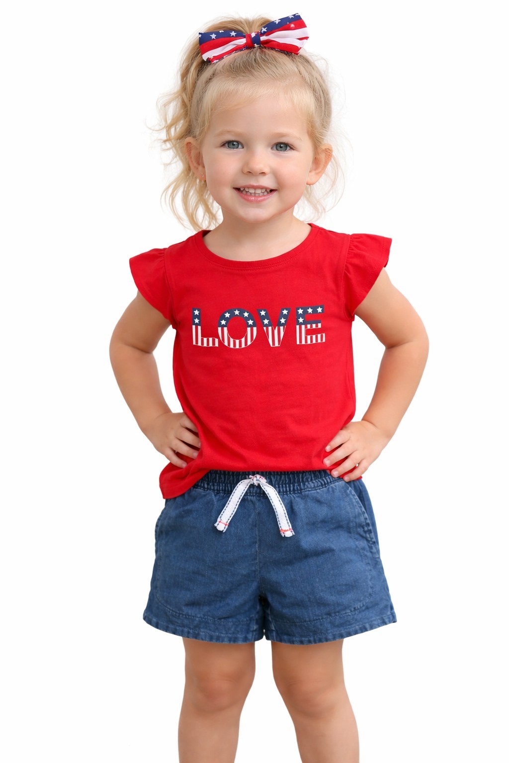 Carter’s Toddler Girls’ 2 Piece Glitter Love Tee & Denim Short Set 3T