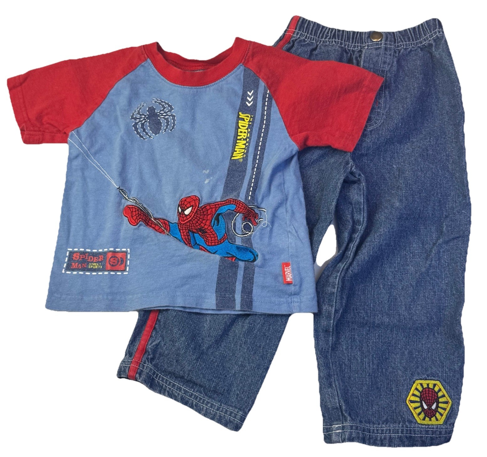 Vintage Marvel The Amazing Spider-Man Boys Size 2T Kids 2-Piece Outfit