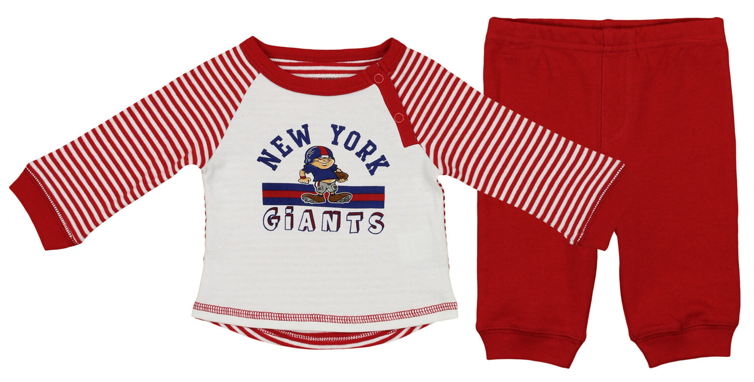 OuterStuff NFL Newborn Team Color Shirt and Pant Set, New York Giants