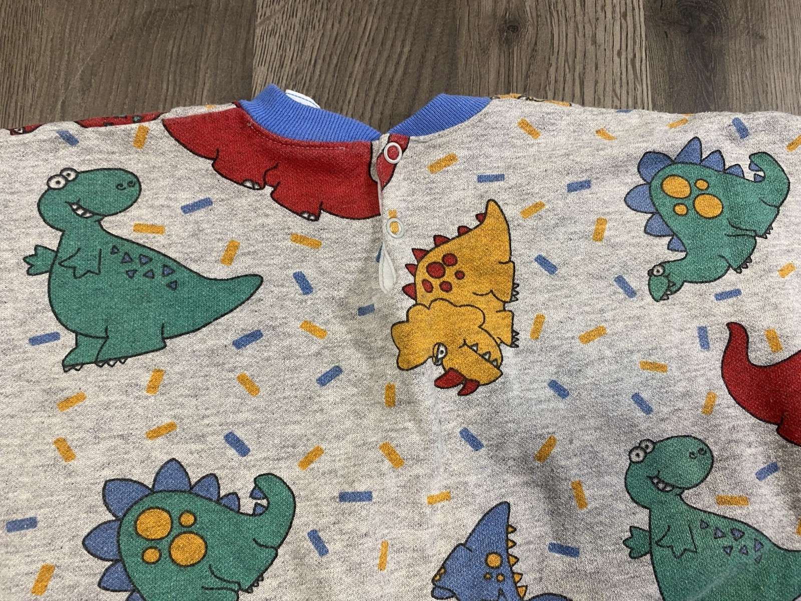 Vintage Fisher Price Dino Warm Winter Baby Romper Outfit Size 12 Months