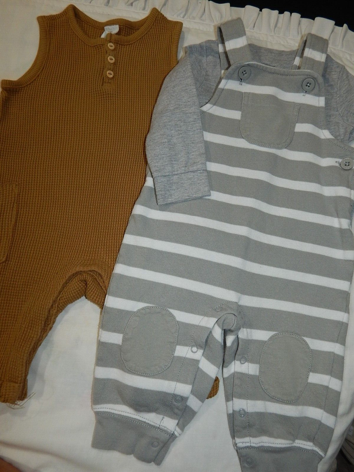 3 pc Thermal Boys 6-12 GYMBOREE h& M Overalls Shirt So cute Soft
