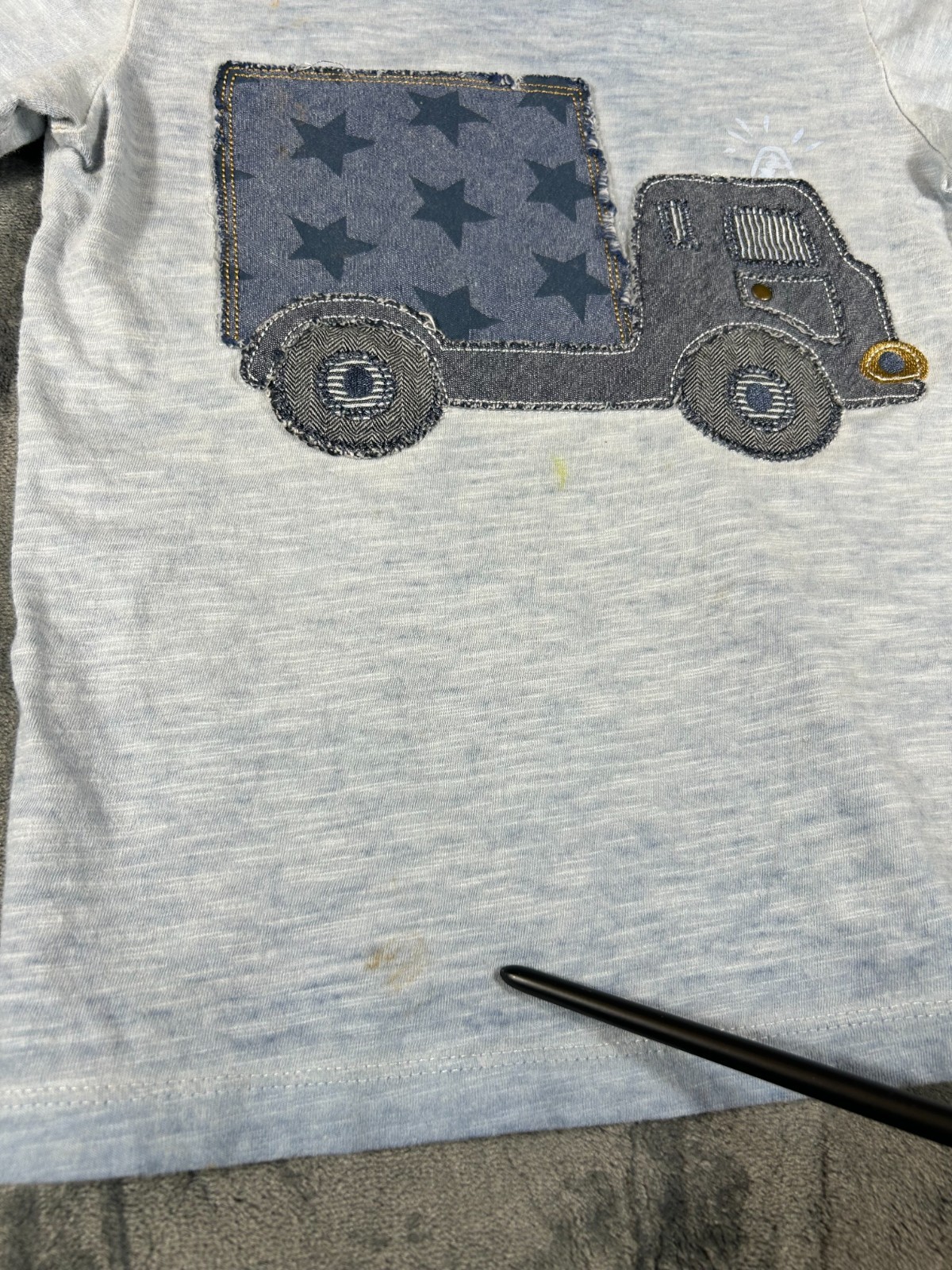 Next UK Denim Truck Jeans Outfit Boys 3-4 Years Embroidered Appliques Elastic