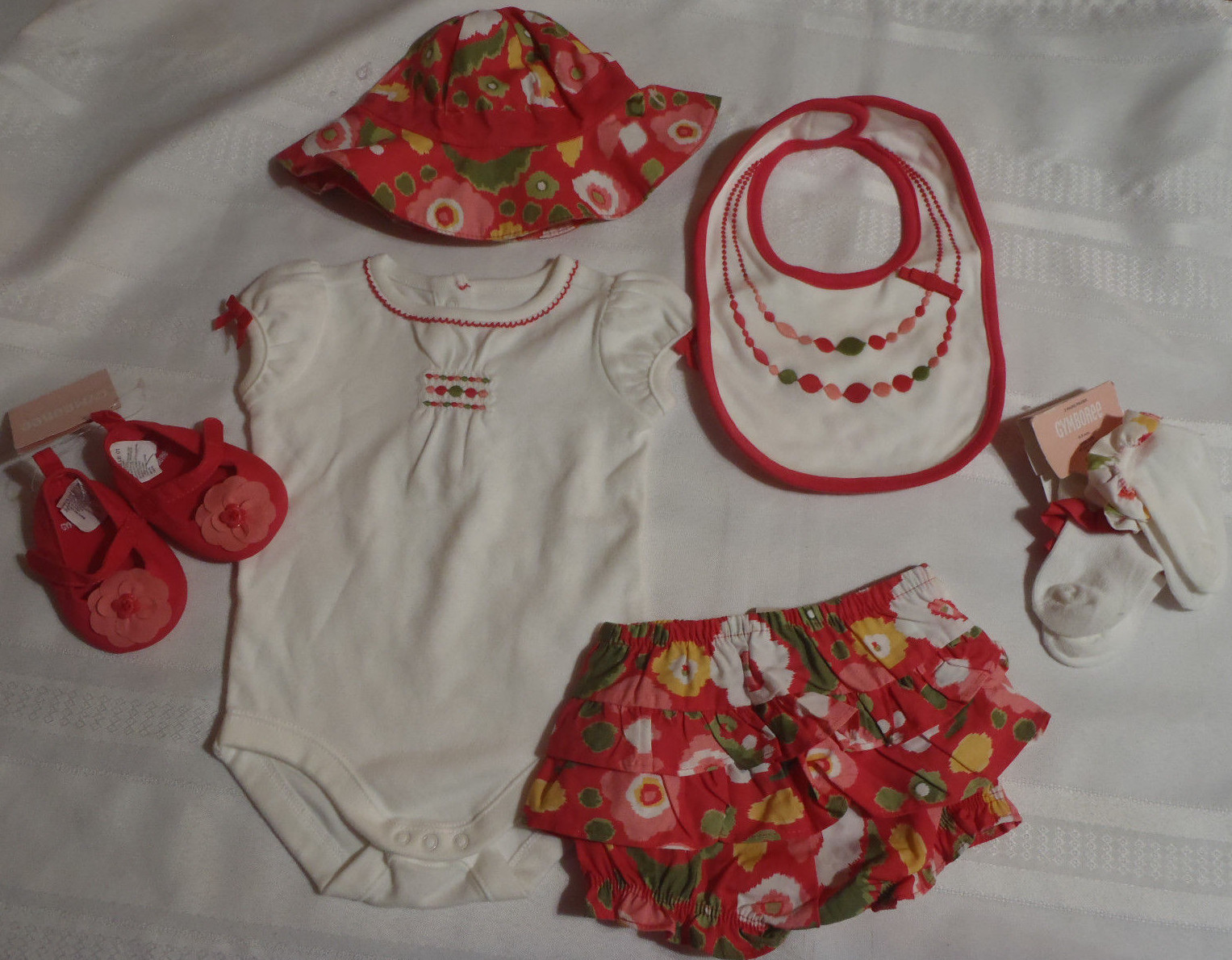 GYMBOREE Bohemian Jewel Baby 0-6 Month Bodysuit Socks Hat Bib Shoes Outfit NWT