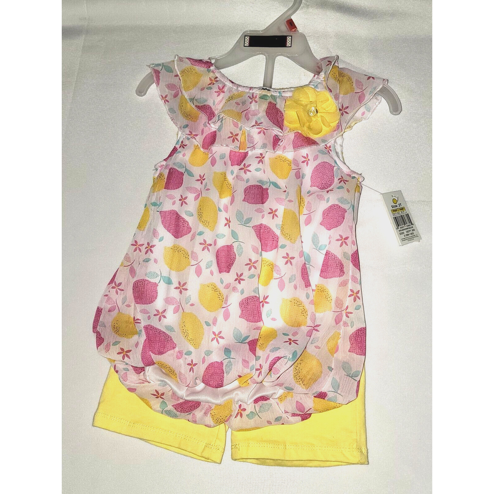 DDG Darlings Toddler Girls 2 Piece Shorts Outfit sz 2T Yellow NWT