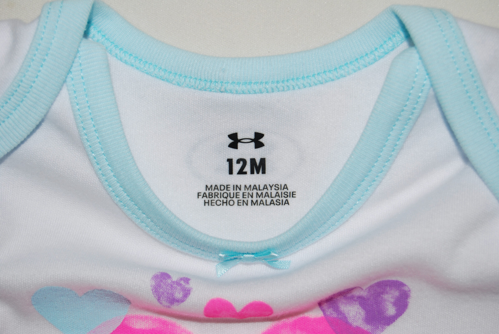 NWT Under armour Infant Girls Aqua Blue Heart Logo LS & Legging Set sz 12M