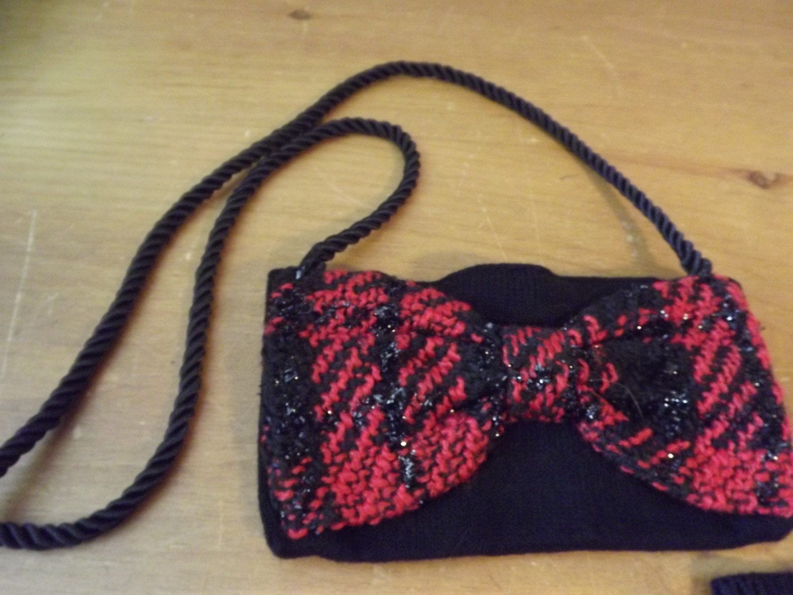 NEW 4PC CYNTHIA ROWLEY sweater skirt purse headband RED & BLACK TWEED SZ 7-8 NWT