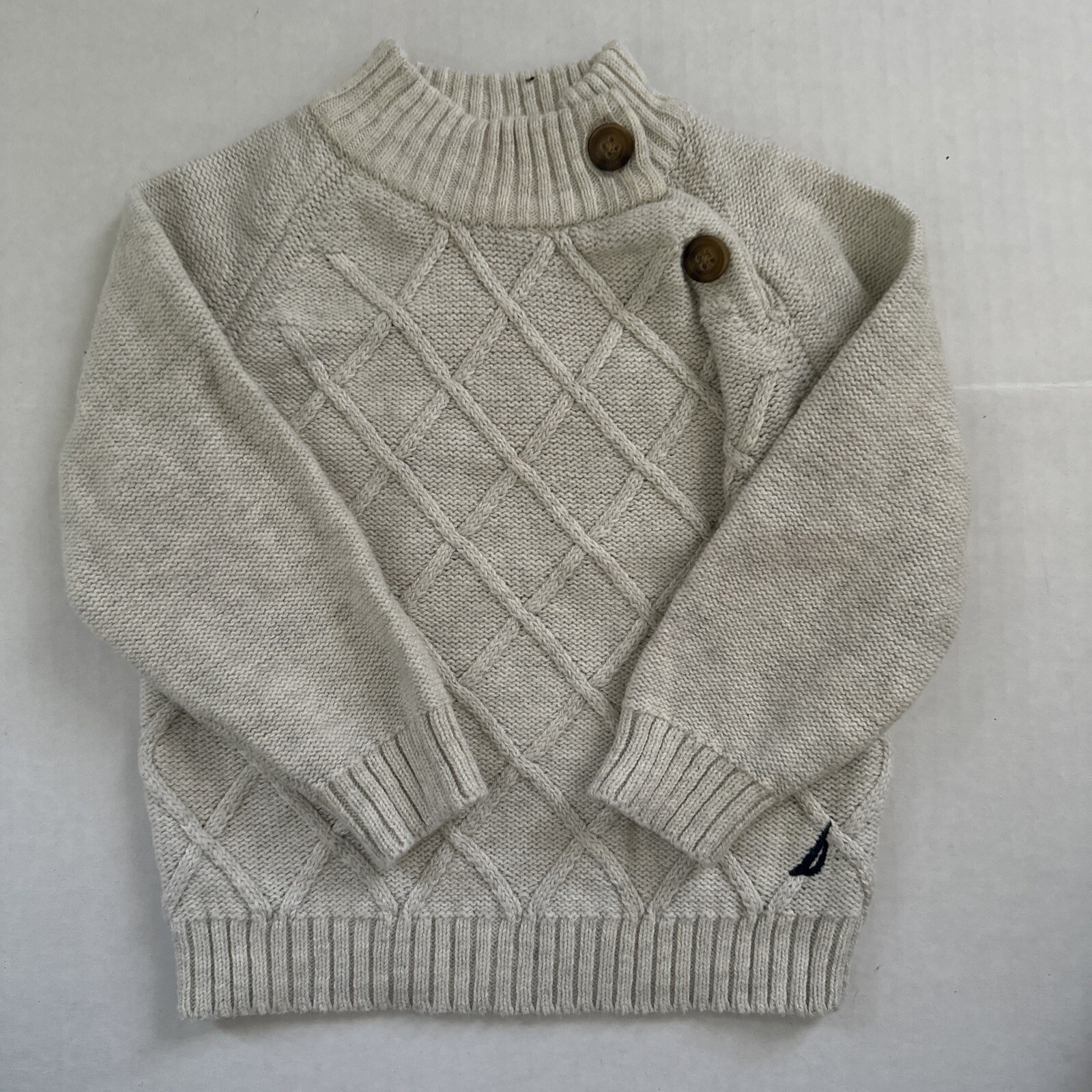 Nautica Toddlers White Sweater Size 12M With Buttons
