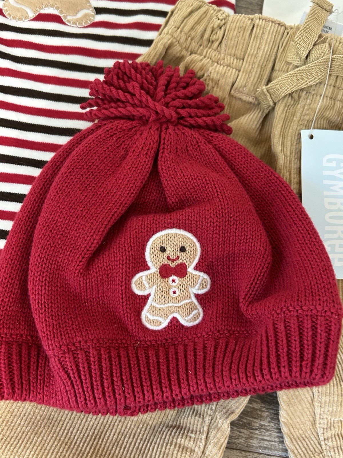 NWT Gymboree 2011 GINGERBREAD BOY & DOG Holiday 5 PC Set W Blanket & Box 6-12m