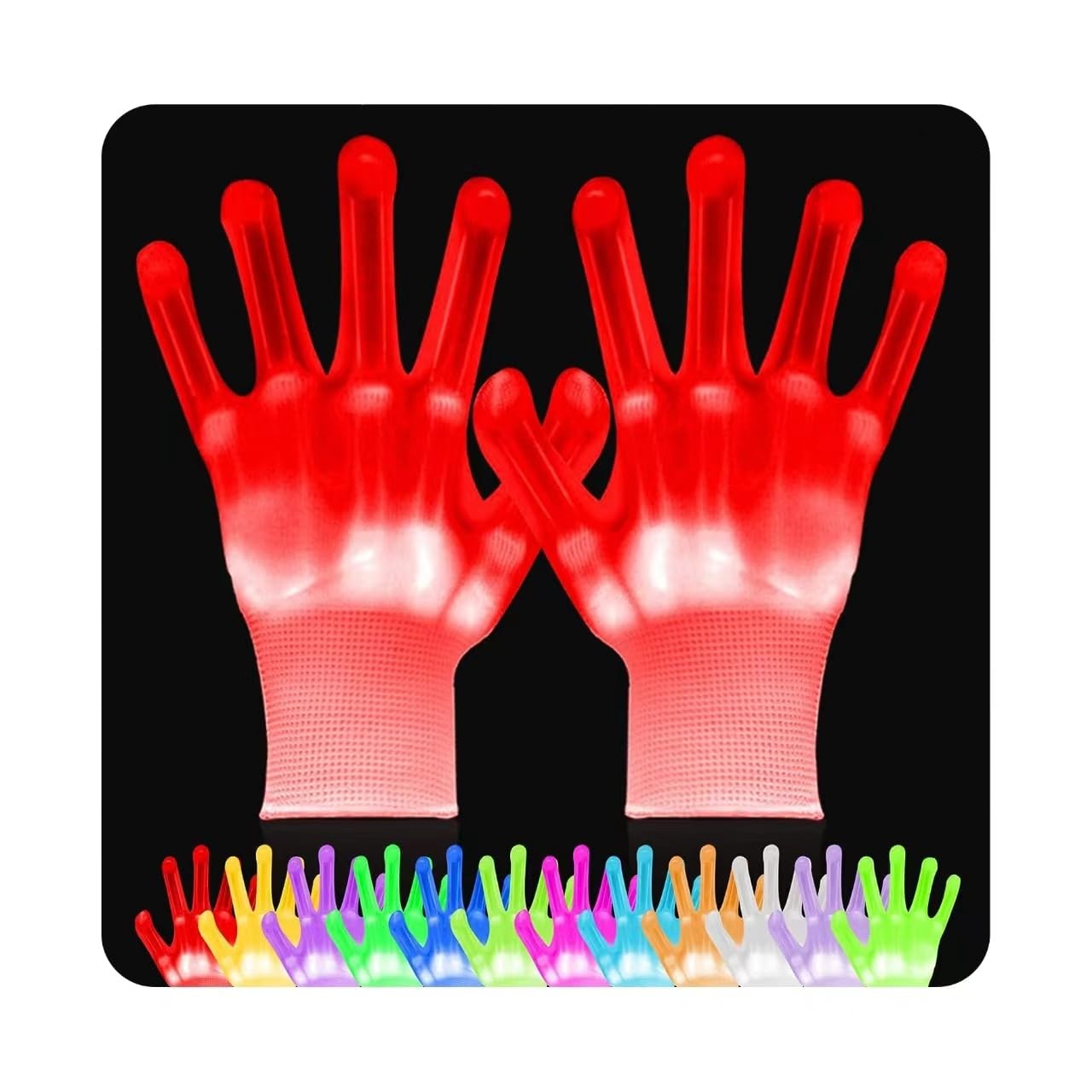 VICSPORT Cool Toys LED Gloves 12 Color Changeable Lights Large, 12