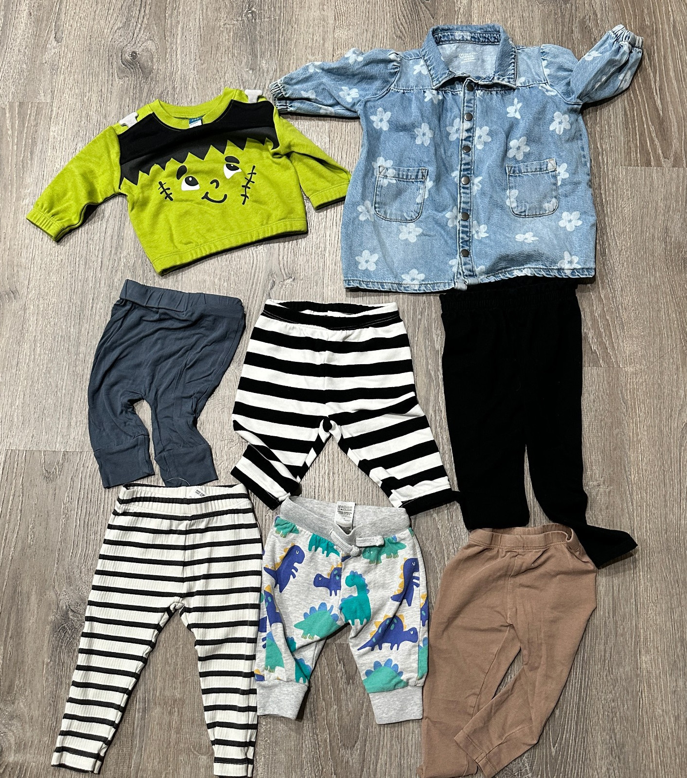 8 Pieces Baby Boy 3-12 Months Various Mixed Brands Long Sleeve Clothing Lot