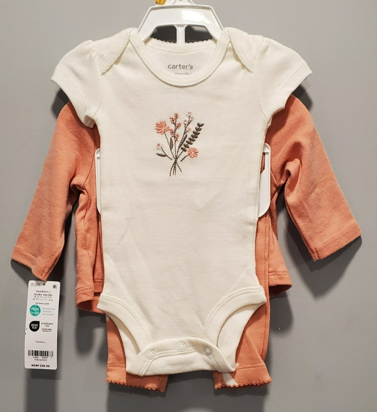 Carter’s Baby Girl 3 Piece Cardigan Bodysuit and Pant Set Newborn NWT