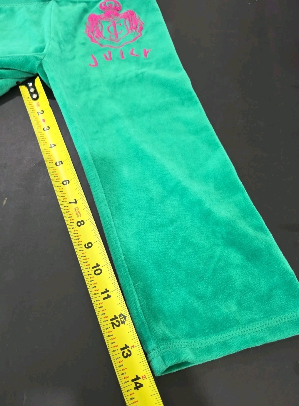 ​Juicy Couture Toddler Girls Velour Tracksuit Set 3T Green Pink Crest Y2K 2pc