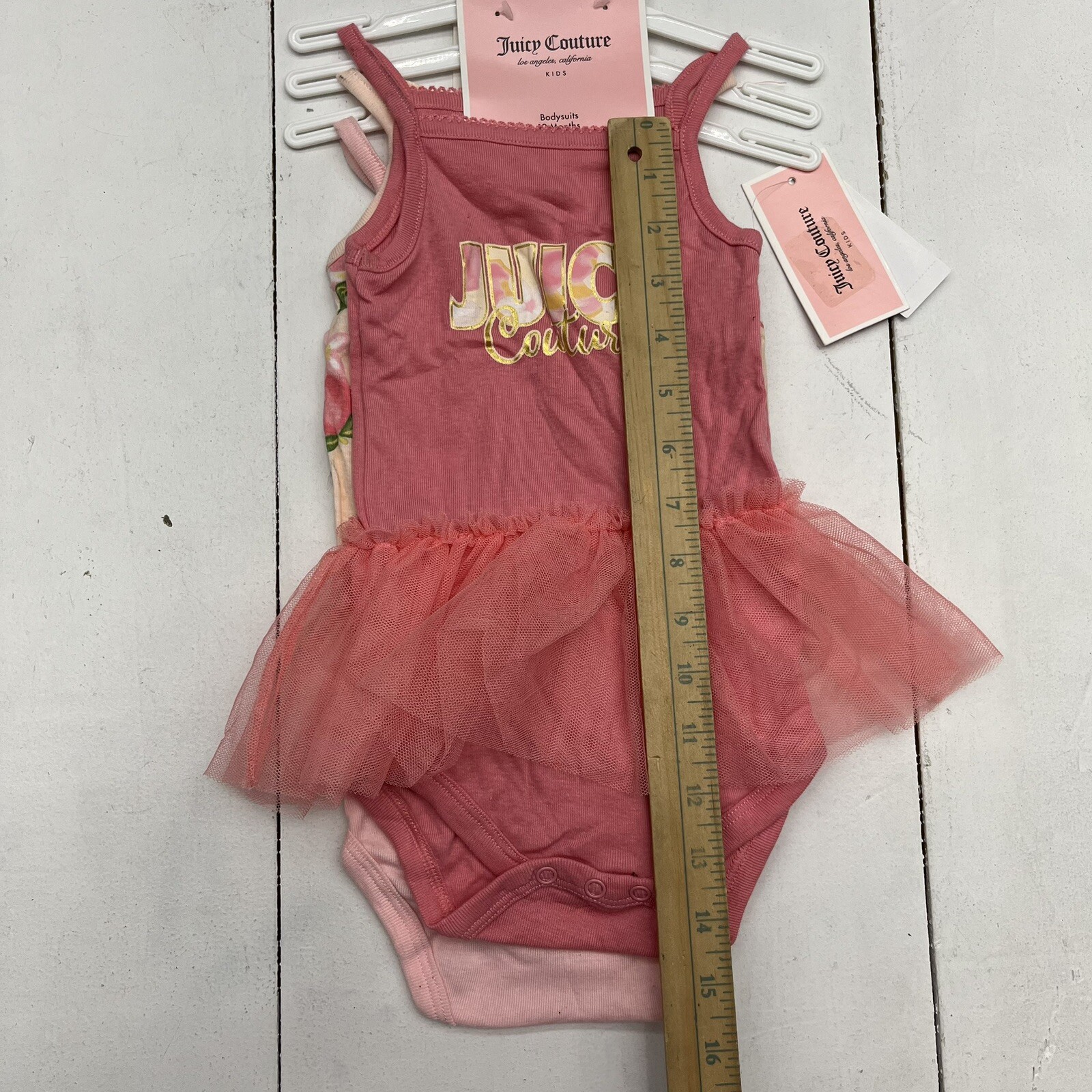 Juicy Couture Pink Tutu Bodysuit & 2 Regular Bodysuits Set Girls Size 12M NEW